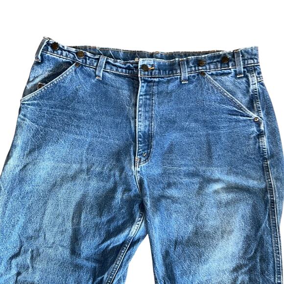 Vintage Wild Ass Jeans Mens 44 Carpenter Workwear Suspender Buttons - Picture 2 of 12